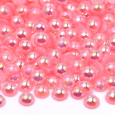 Dark Pink AB Resin Flat Back Pearls Multi Sizes WholesaleRhinestone
